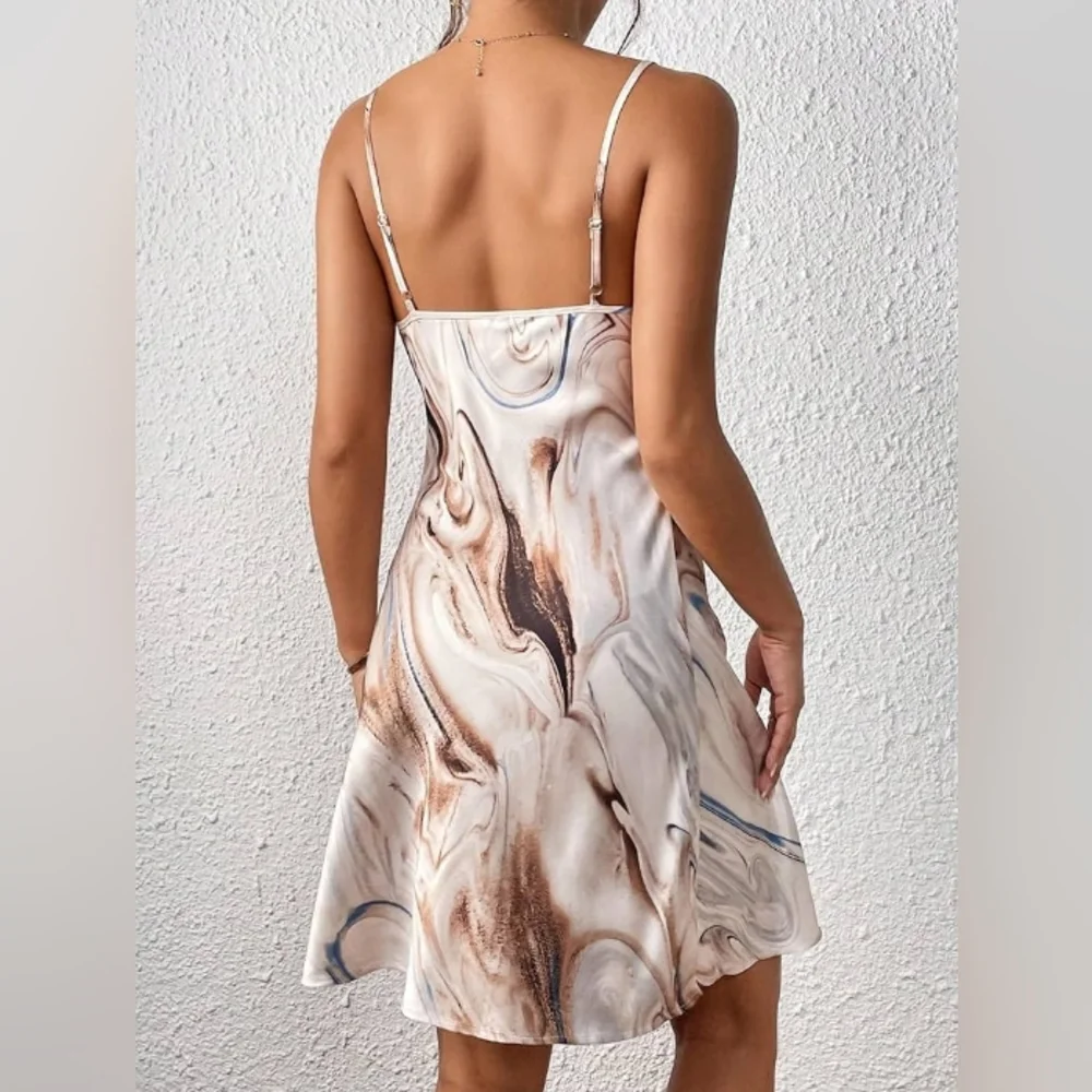 Elegant Marble Print Dress Shein Size L - Picture 3 of 6